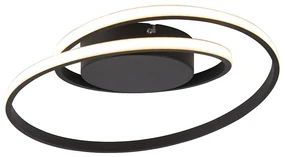 Plafoniera de design neagra cu LED inclus, cu dimmer in 3 trepte - Krula