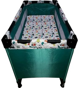 Patut Pliant, Tarc copii Baby Care™ PRO, Pliabil pe 2 Niveluri, plasa tantari,geanta transport inclusa, Verde