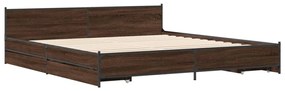 3279916 vidaXL Cadru de pat cu sertare stejar maro 200x200 cm lemn prelucrat