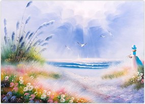 Tablou - Plaja romantică, pictură în ulei (70x50 cm)