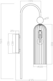 Lampă de perete PIEGA 1xE14/40W/230V alamă/albă