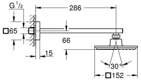 Cap de duș set 286 mm,un tip de jet Grohe Euphoria Cube-26073000