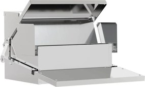 vidaXL Hrănitor cu pedale pentru pui Argintiu 50 x 40 x 29 cm