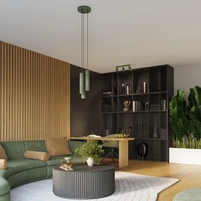 Lustră pe cablu Sollux SL.1614 KARBON 3xGU10/10W/230V verde