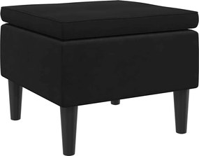 vidaXL Scaun cu picioare din lemn, negru, catifea