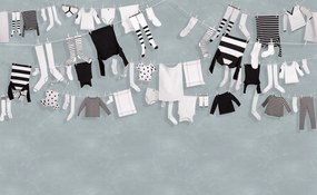 Fototapet, Laundry Day, Blue, Rebel Walls