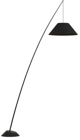 Lampadar cu brat telescopic cu abajur textil negru Campanula MYZ002FL-01B