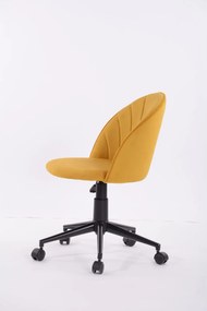 Scaun de birou - tapiterie catifea galbena