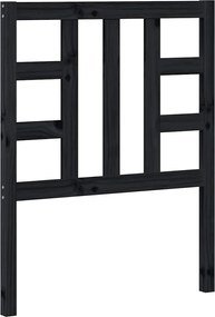 vidaXL Tăblie de pat, negru, 81x4x100 cm, lemn masiv de pin