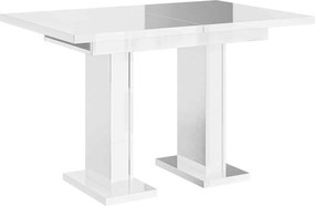 Masă lemn masiv alb Dining extensibilă Illumina Crest 120/160x80 cm