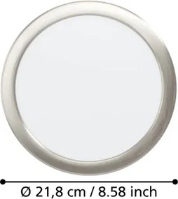 Eglo 901407 - Plafonieră LED FUEVA LED/18,5W/230V, Ø 21,6 cm, crom