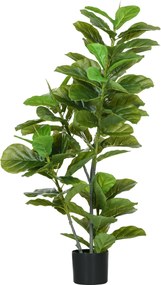 HOMCOM Plantă Ficus artificială, înălțime 110 cm cu 90 de frunze și ghiveci pentru living | Aosom Romania