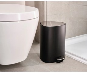 Coș de gunoi negru mat cu pedală din oțel 5 l EasyStore Luxe – Joseph Joseph