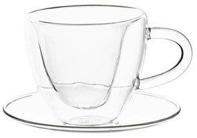Ceaşcă termorezistentă Heart cu farfurie, 2 buc., în formă de inimă, 150 ml, HOTCOOL TYP 5