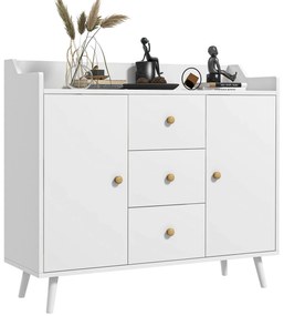 Bufet HOMCOM Alb 90x80 PAL-Pin | Aosom Romania