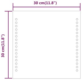 Oglinda cu LED de baie, 30x30 cm 1, 30 x 30 cm