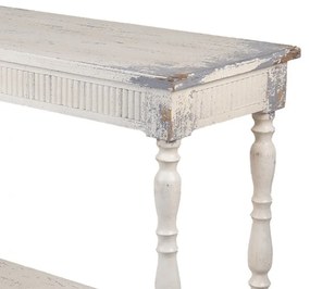 Consola alba, din lemn, aspect vintage, Lis