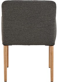 Scaun de sufragerie gri cu cotiere tapițat Zoe – Actona