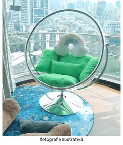 Scaun suspendat cu suport,BUBBLE TIP 2, transparent/auriu/gri