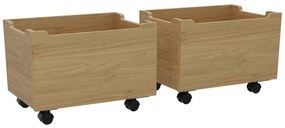 Pat Semi-Înălțat (Mid Sleeper) Forrest Oak 90x200 cm, pentru Camera Copii, din Lemn de Stejar, Natur, cu Scară și 2 Sertare – Vipack