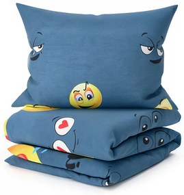Lenjerie de pat din microfibra FUNNY EMOJI gri Dimensiune lenjerie de pat: 70 x 90 cm | 140 x 220 cm