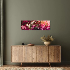 Tablou cu florile tufișului înflorit (cu ceas) (90x30 cm)