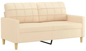 348615 vidaXL Canapea cu 2 locuri, crem, 140 cm, material textil
