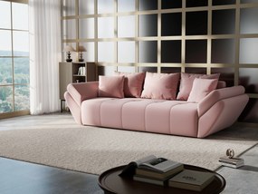 Canapea extensibilă dumonde cu ladă de depozitare si sezut confortabil din spuma high-density, Berlin Royal Pink 250x100 cm