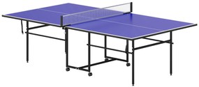 SPORTNOW Masă de Ping Pong Pliabilă cu Roți, Plasă și Palete pentru Interior | Aosom Romania