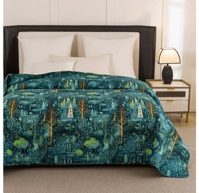 Cuvertura de pat cu model NEON FOREST, colorata Dimensiune: 170 x 210 cm
