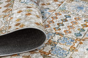 ANDRE 53010 covor lavabil gresii de Lisbona, bucatarie, anti-alunecare - bej / albastru