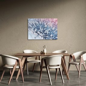 Tablou pe sticlă cu copaci înzăpeziți (70x50 cm)