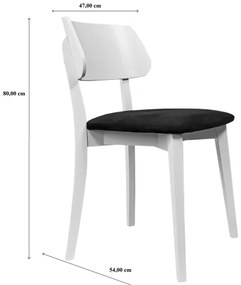 Scaun de sufragerie EZRA alb/negru