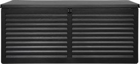 Ladă de grădină Dubrovnik, plastic, negru, 146,5x61x64,5 cm, 490 L