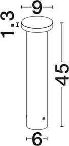 Stalp de exterior LED 2700K, IP65 BAST H-45cm corten