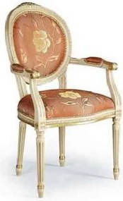 Scaun lemn masiv clasic Regal cu Spătar Tapițat și Brațe, 56 × 61 × 100 cm - Nuc