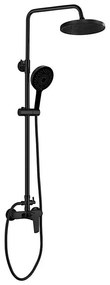 Set de duș cu baterie Aqualine FACTOR negru mat
