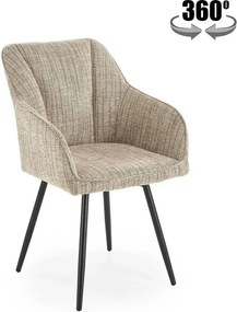 Scaun K576, bej/negru, stofa clasica/otel, 54x60x85 cm