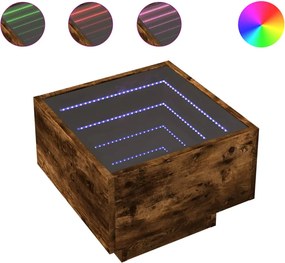 vidaXL Masă laterală cu LED stejar fumuriu 40x40x30 cm lemn prelucrat