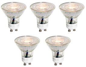 Set de 5 becuri LED GU10 50mm transparente 3W 200 lm 2200K