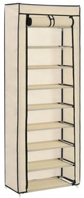 vidaXL Pantofar cu husă, crem, 57 x 29 x 162 cm, material textil