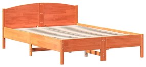 842601 vidaXL Cadru de pat cu tăblie, maro ceruit, 120x200 cm, lemn masiv pin