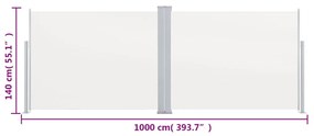 Copertina laterala retractabila, crem, 140 x 1000 cm Crem, 140 x 1000 cm