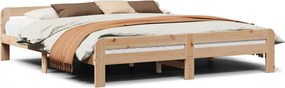 vidaXL Cadru de pat fără saltea, 200x200 cm, lemn masiv pin