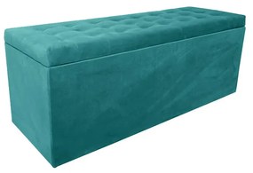 Bancheta cu spatiu depozitare Cozy, 120x42x46 cm, catifea, verde