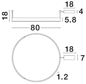 Lustra/Plafoniera LED dimabila design circular MOTIF bronz 80cm