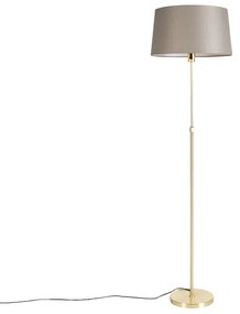 Lampă de podea bronz cu abajur de in taupe 45 cm reglabil - Parte