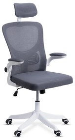 RESIGILAT - Scaun de birou ergonomic cu spatar inalt, suport lombar si cotiere rabatabile OFF 336 gri