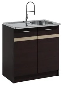 Mobilă de bucătărie VALERIA 240 cm, stejar sonoma/maro