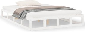 vidaXL Cadru de pat, alb, 160x200 cm, lemn masiv